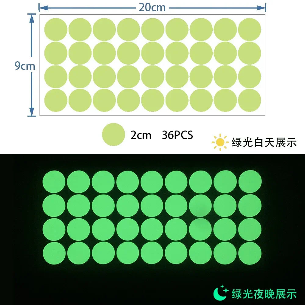 Glow in the Dark Wall Stickers | Luminous Dots Decals for Kids Room