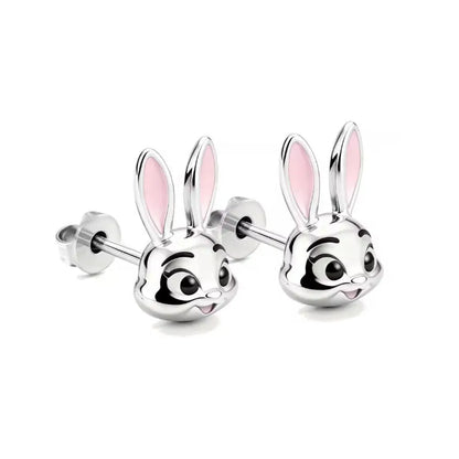 925 Silver Cartoon Duck and Teddy Bear Earrings | Cute Animal Stud Earrings for Women