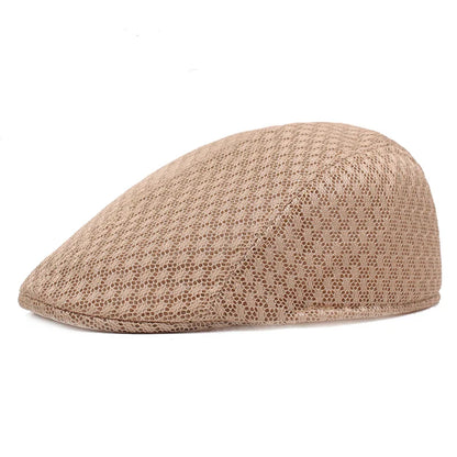 Breathable Mesh Beret Hat for Summer | Unisex Newsboy Flat Cap