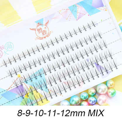 Brown Lashes A Type False Eyelashes 8-12mm | Natural Fairy Lash Clusters for Korean Makeup