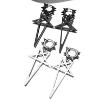 Pentagram Spike Rivet Hoop Earrings | Stainless Steel Gothic Punk Jewelry