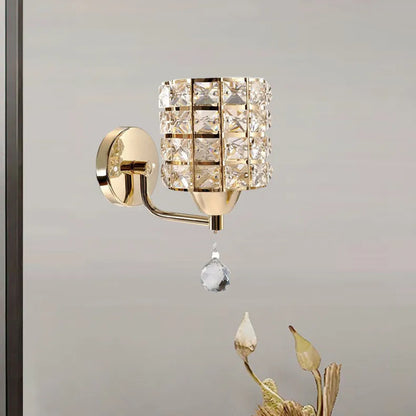 Crystal Wall Lamp – Gold/Silver Decorative Sconce Light for Bedroom & Living Room