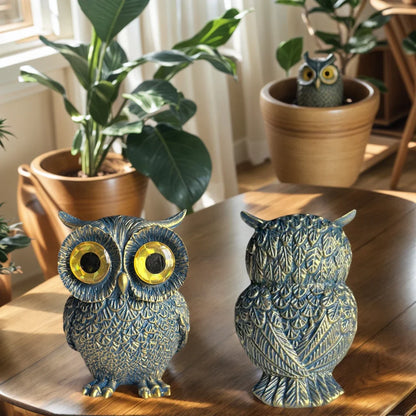 Retro Big-Eyed Owl Resin Figurine
