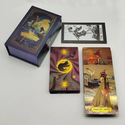 Nouveau Tarot Rider Waite en plastique, dorure à chaud, cartes de divination exquises pour jeu de société, pour collection.