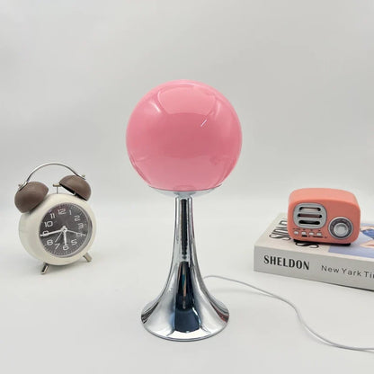 Glass Round Table Lamp Home Bedroom Desk Night Light Atmosphere Bedside Lamp