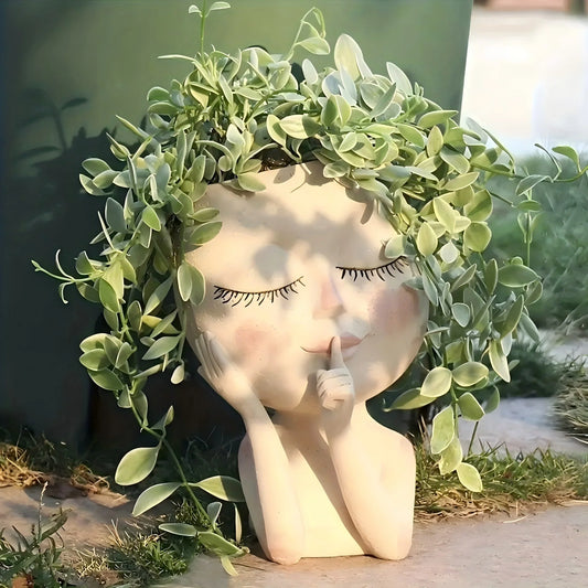 1 vase visage de fille, décoration créative pour la maison, ornements décoratifs pour balcon et salon, cadeau de Noël, cadeau de Thanksgiving