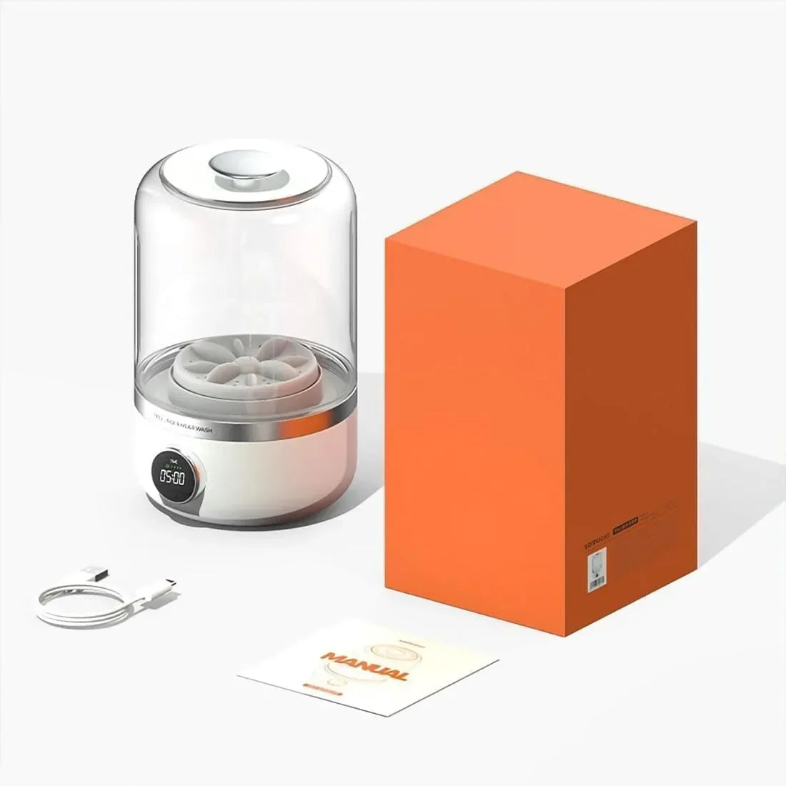 Wireless 1L Mini Portable Washing Machine for Socks Underwear Dehydration Laundry