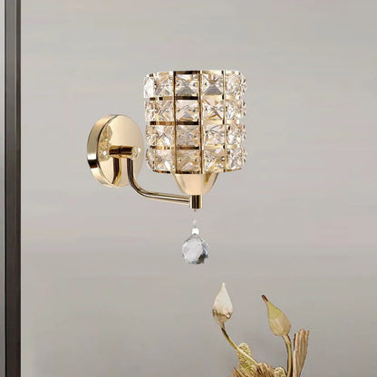 Crystal Wall Lamp – Gold/Silver Decorative Sconce Light for Bedroom & Living Room