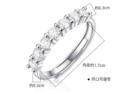 White Gold D Color Moissanite Ring for Women | 925 Silver Wedding Band