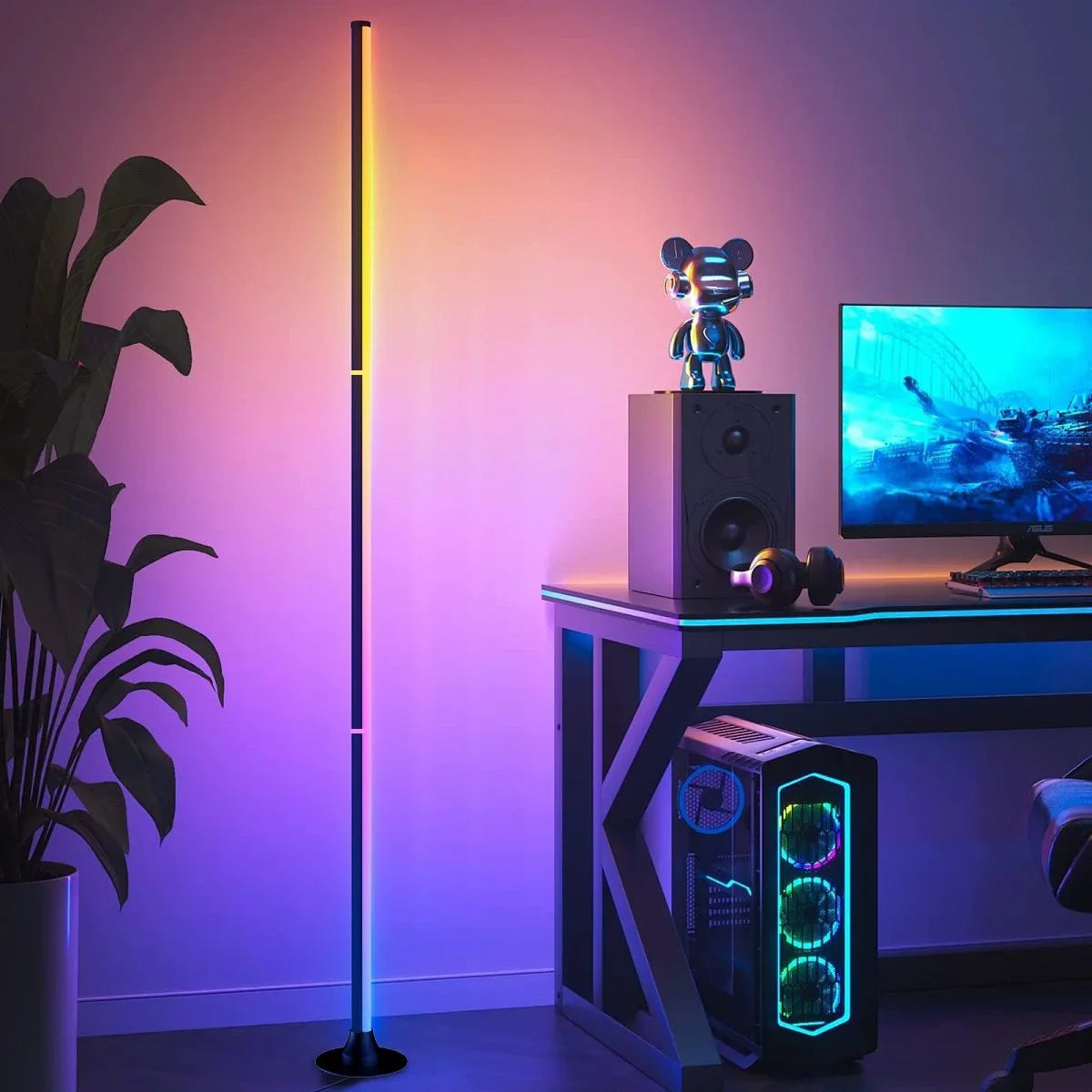 Smart RGB LED Floor Lamp App Control Music Sync Corner Light with Timer