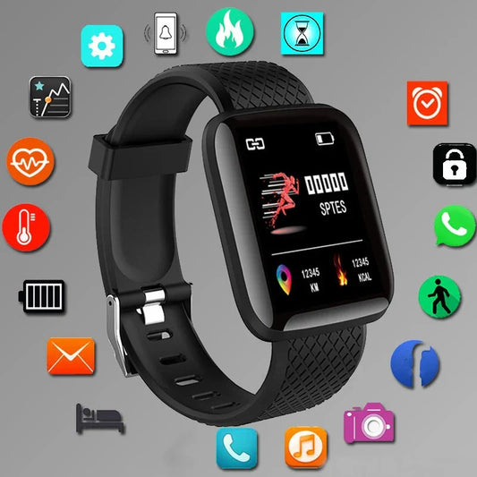 116 Smartwatch for Men Women | Fitness Tracker with Heart Rate Monitor and Message Alerts