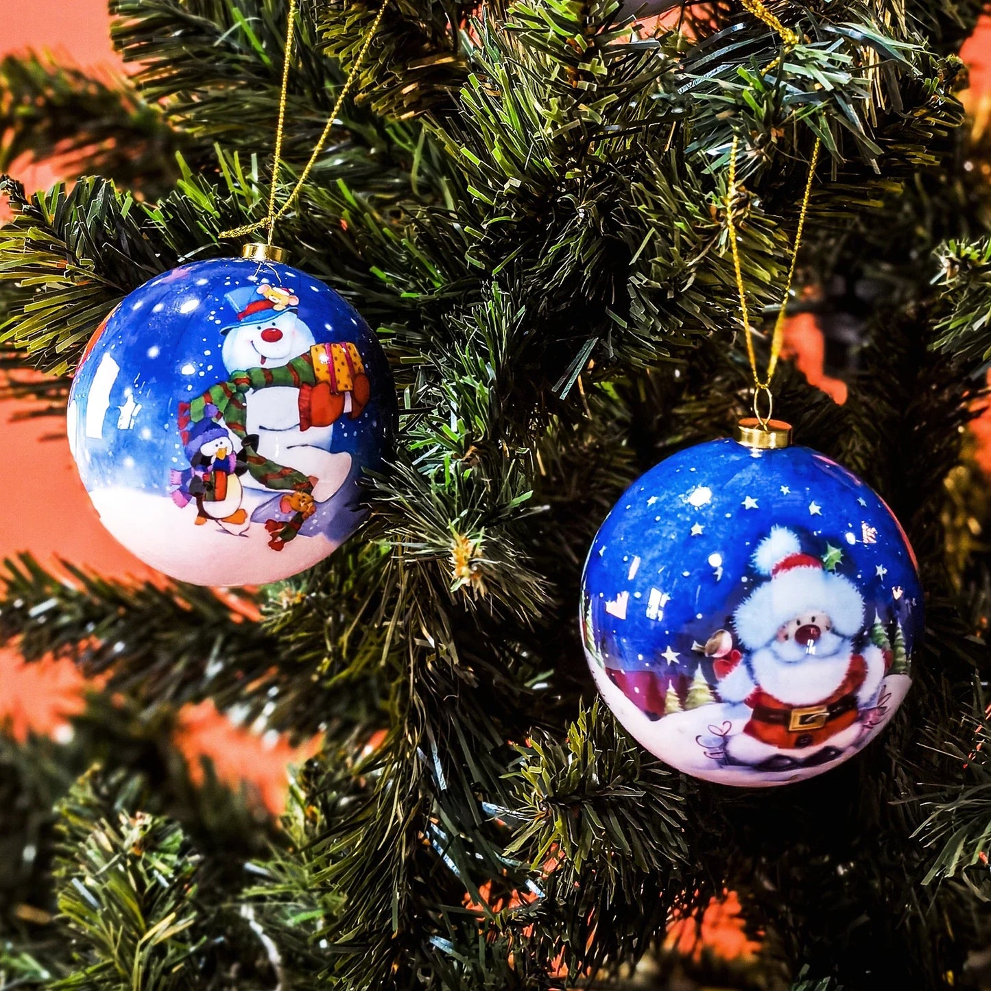 3 boules de Noël 8cm Cadeaux Originaux Décoration de Noël 2024 Décorations de Sapin de Noël Cadeau Pendentifs Boules