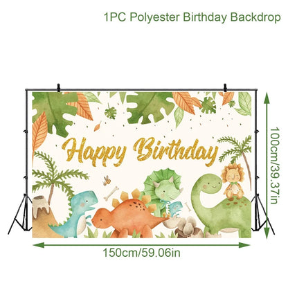 Fondo para fiesta de dinosaurios, decoraciones de fiesta de cumpleaños de dinosaurios para niños, decoración de baby shower para niños, suministros de fiesta de cumpleaños de la selva y safari