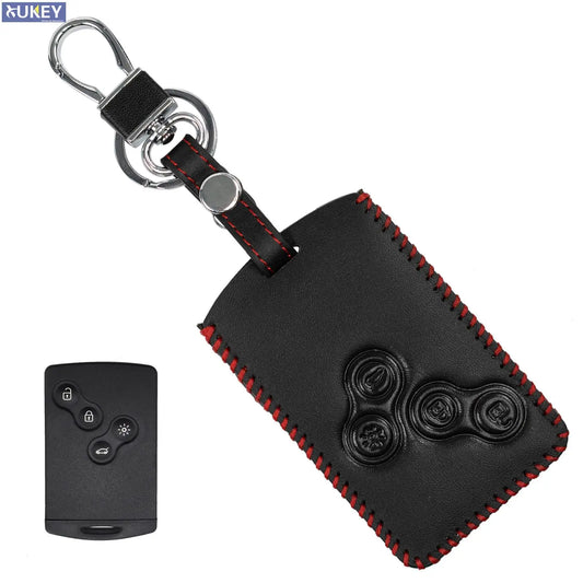 Renault Key Cover Leather 4 Button | XUKEY Car Remote Key Shell Case