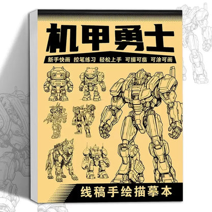 Livre de dessins de personnages d'anime au trait pour débutants - 48 pages de croquis simples tracés à la main pour le décalque et la pratique de la peinture