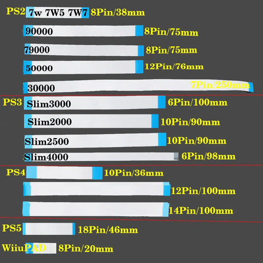 Power Switch Ribbon Flex Cable for PS5 PS4 PS3 PS2 Wii U PAD | Replacement FPC Connector Cable