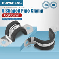 Rubber Lined Pipe Clamp P Clips | Stainless Steel Mounting Hose Clamps 6mm-200mm