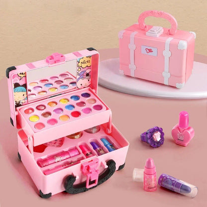Kids Princess Makeup Kit Washable Non Toxic Cosmetic Set with Case
