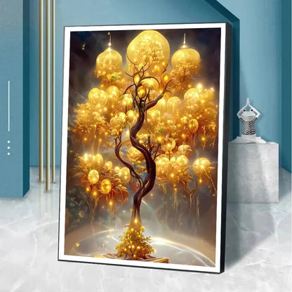 Arte de pared abstracto clásico, lujo, árbol del dinero dorado de la suerte, póster de impresión en lienzo HD, pintura decorativa para el hogar, sala de estar, dormitorio