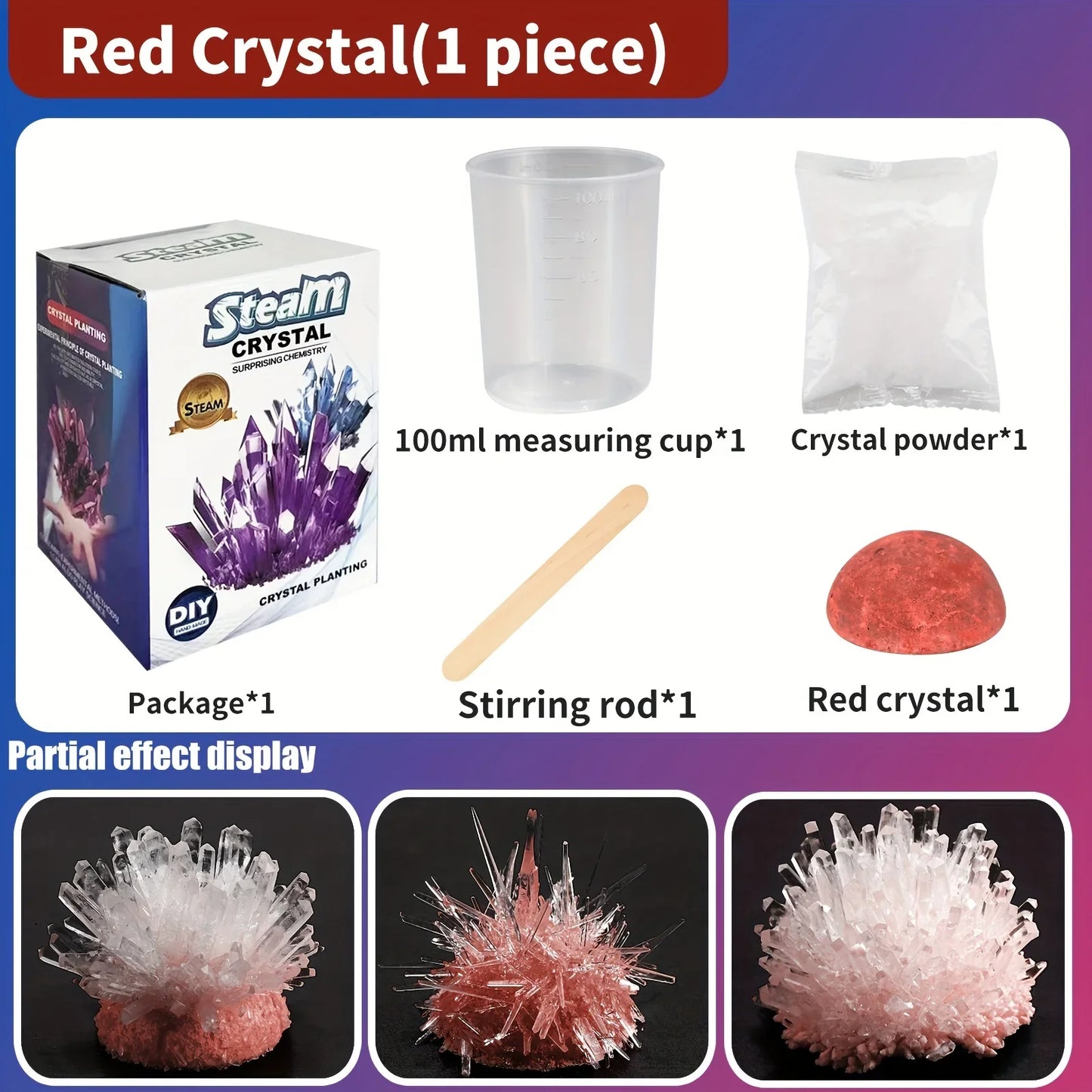Crystal Growing Science Kit | DIY Educational STEM Toy for Kids