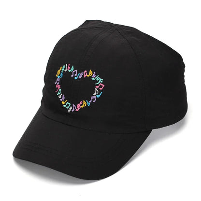 Embroidery Heart Children Baseball Cap for Girls | Ponytail Friendly Sun Hat