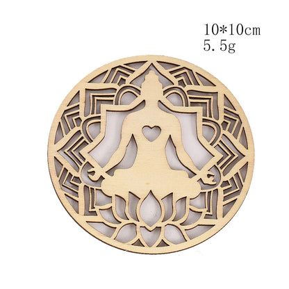 Wooden Sacred Geometry Wall Hanging | Rustic Yoga Meditation Decor