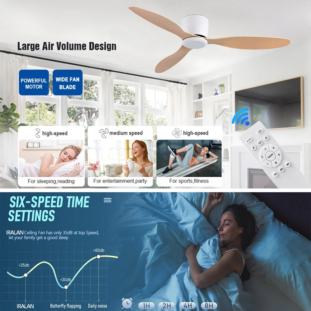 42/52 Inch Ceiling Fan 6-Speed DC Motor Remote Control