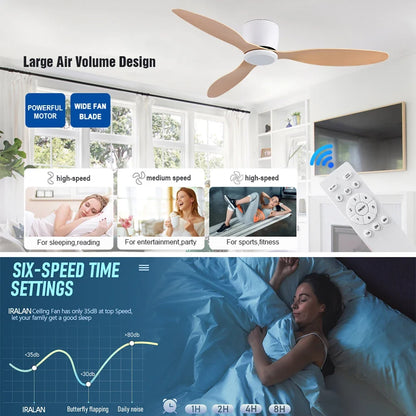 42/52 Inch Ceiling Fan 6-Speed DC Motor Remote Control