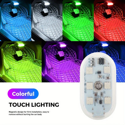 Mini Wireless Car LED Touch Light | Magnetic Induction USB Rechargeable