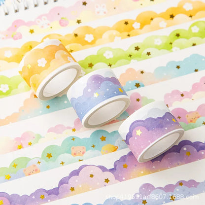 Kawaii Gradient Clouds Washi Tapes | DIY Scrapbooking and Journaling Stickers