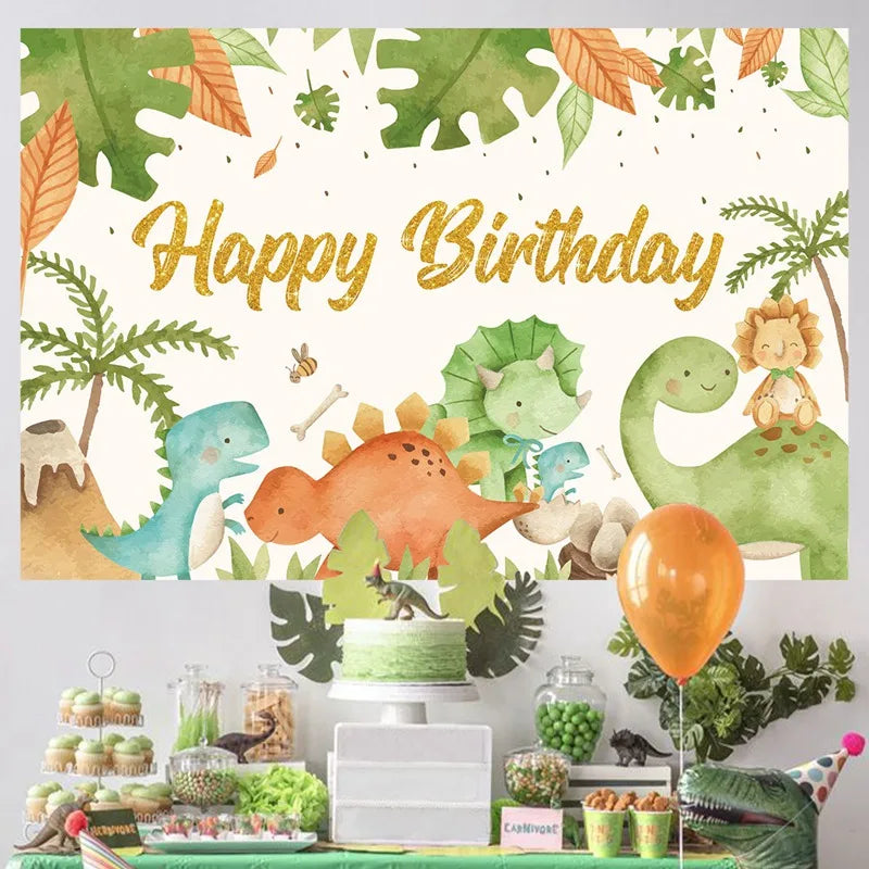 Fondo para fiesta de dinosaurios, decoraciones de fiesta de cumpleaños de dinosaurios para niños, decoración de baby shower para niños, suministros de fiesta de cumpleaños de la selva y safari