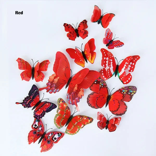 3D Butterfly Wall Stickers | 12/24pcs Magnetic Decor for Refrigerator and Walls