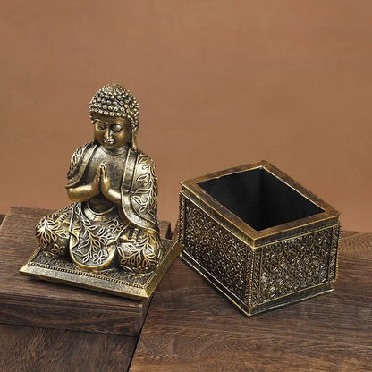 Statue Bouddha Éléphant Thaïlande Bouddha Résine Figurines Bouddhisme Fengshui Hindou Bouddha Assis Figurine Décoration Maison Salon Cadeau