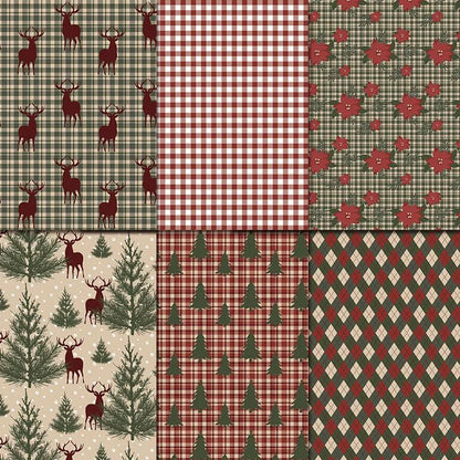 Vintage Christmas Scrapbook Paper Pack | 24 Sheets for Junk Journaling