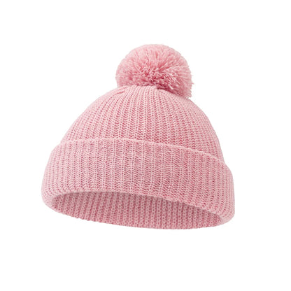 Solid Pom Knitted Baby Beanie | Newborn Infant Winter Hat