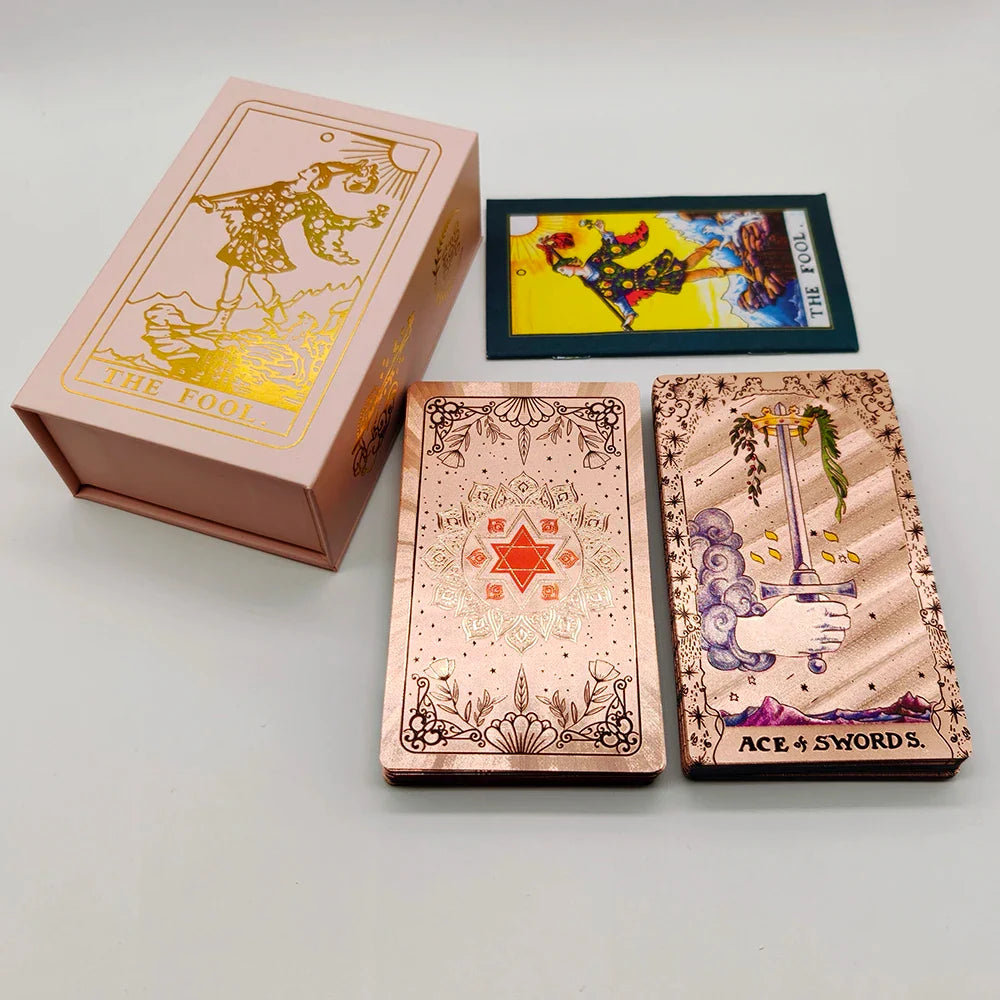 Nouveau Tarot Rider Waite en plastique, dorure à chaud, cartes de divination exquises pour jeu de société, pour collection.