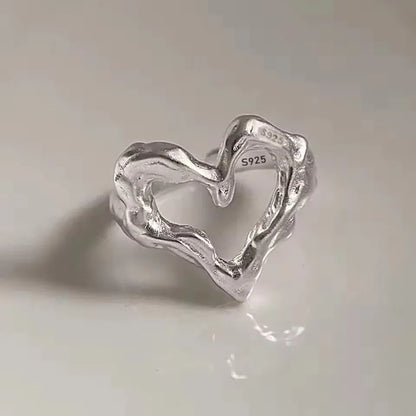 VENTFILLE 925 Sterling Silver Adjustable Rings | Vintage Hip Hop Couples Jewelry