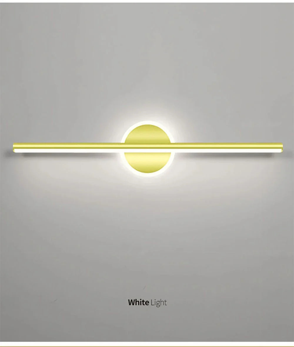 LED Mirror Front Wall Light – 40/60cm Gold Black Indoor Lamp for Bathroom & Bedroom