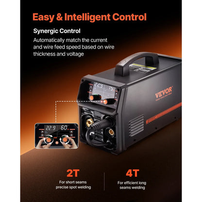 SucceBuy 5-in-1 MIG Welder 200Amp Multi-Process MIG TIG Stick Welding Machine LCD