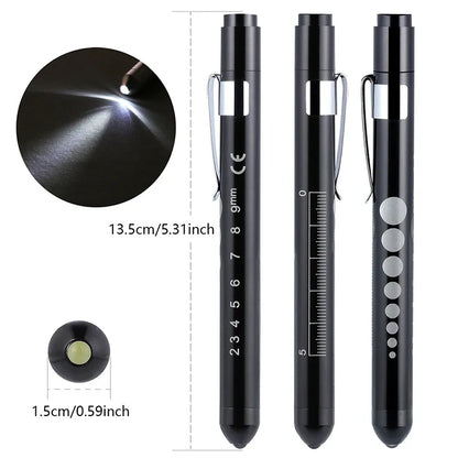 LED Medical Penlight with Pupil Gauge | Reusable Pocket Flashlight for Nurses and Doctors