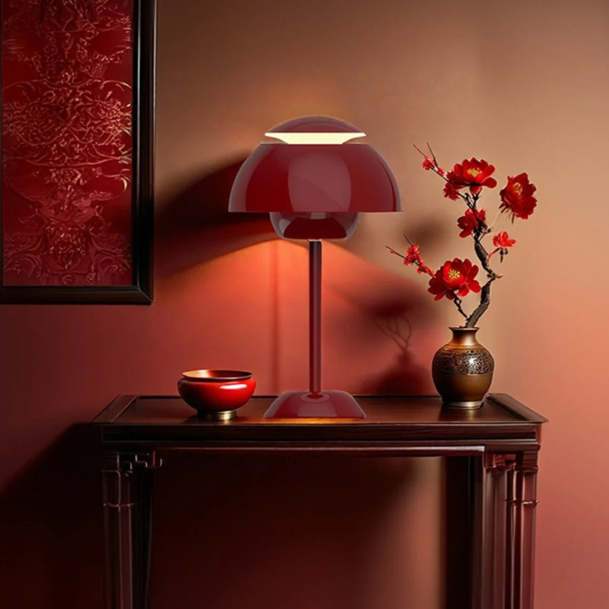 USB Touch Mushroom Table Lamp | Tri Color Dimmable LED Bedside Night Light