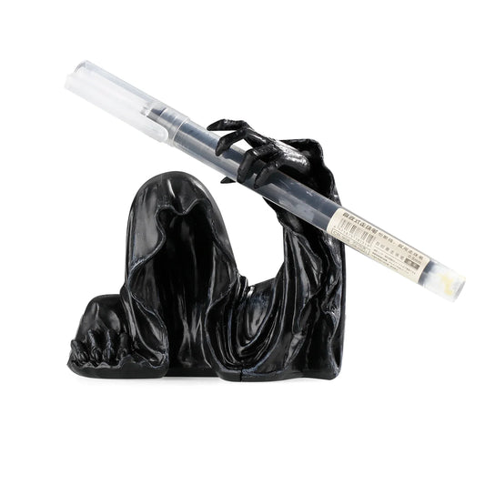 Portalápices de resina con escultura de la Parca, estuche para bolígrafos de tinta, organizador de escritorio, material de oficina y escuela, regalo
