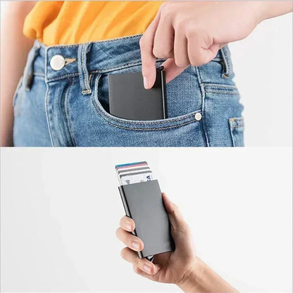 Pop Up Minimalist Smart Wallet | Thin Slim RFID Credit Card Holder for Men Women