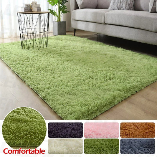 VIKAMA Solid-Color Plush Carpet - Soft And Fluffy Cushion For The Bedroom - Floor Mat For The Living Room Area - Home Decoration