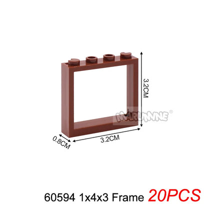 Marumine Window and Door Building Blocks | Compatible City House Parts Set
