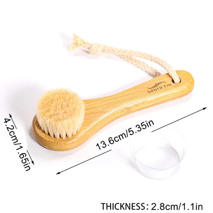 Natural Facial Cleansing Brush | Soft Bamboo Horse Hair Face Brush