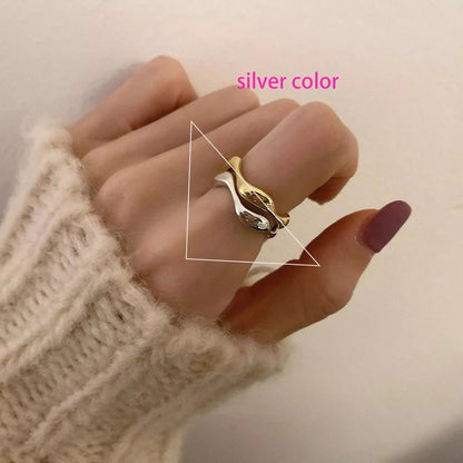 VENTFILLE 925 Sterling Silver Irregular Ring | Geometric Minimalist Jewelry for Women