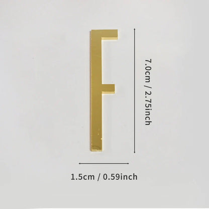 Golden Self Adhesive House Number Metal English Alphabet Letters for Apartment Room Door Plate Table Mailbox Number Stickers 7cm