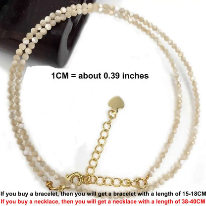 Faceted Gemstone Beaded Necklace and Bracelet Set | Natural Crystal Choker Jewelry for Men and Women