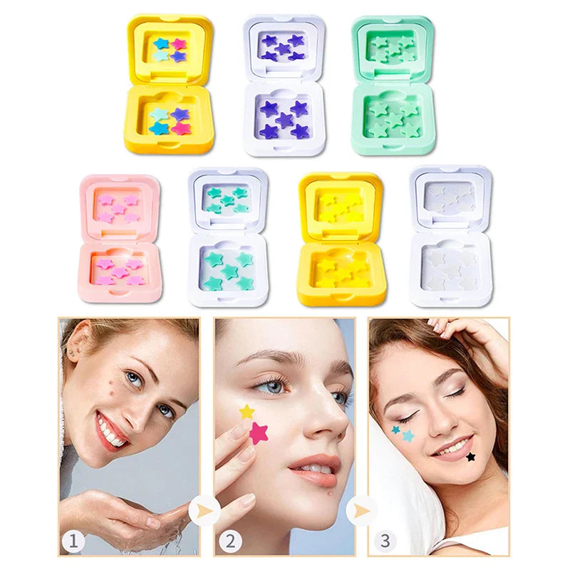 Star Shaped Hydrocolloid Acne Patches | Invisible Pimple Stickers with Mirror